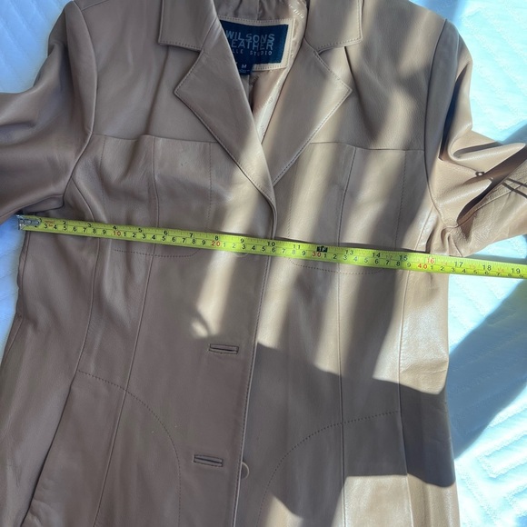 Wilsons Leather Tan Genuine Leather Women’s Single Breasted Blazer Size M - Picture 8 of 11